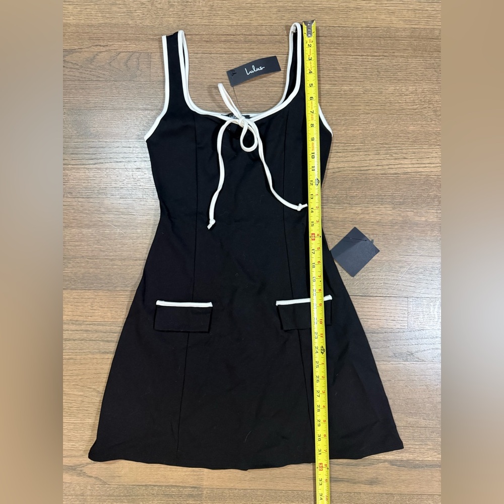 New Lulus Cutest Allure Black Bow Square Neck Sleeveless Mini Dress-Size Small - Picture 10 of 12